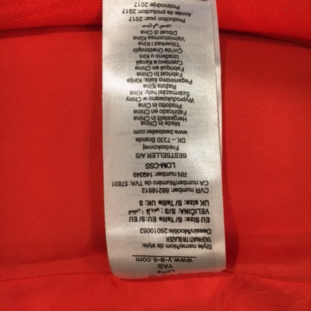 Y.A.S. Suit Set (Blazer and Pants) Orange, Size Small - Picture 4 of 5